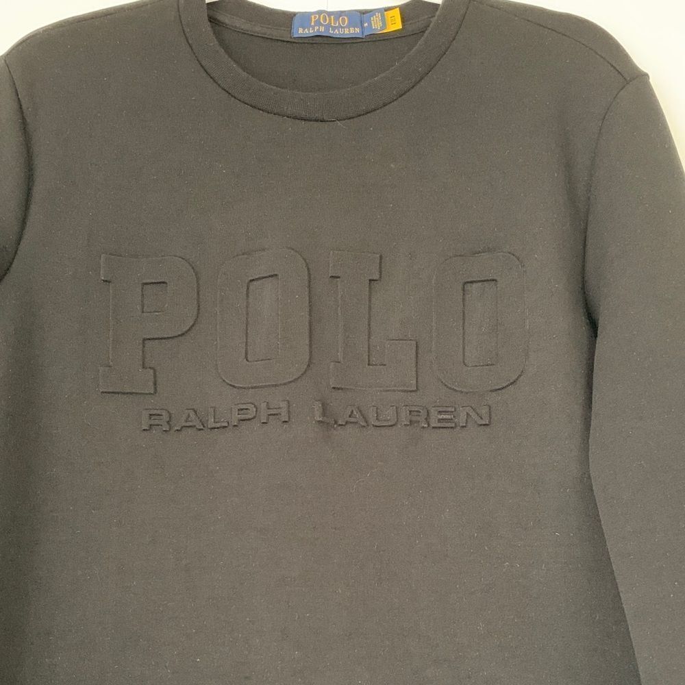 Polo by Ralph Lauren Men Black Crewneck Logo Sweater Size M